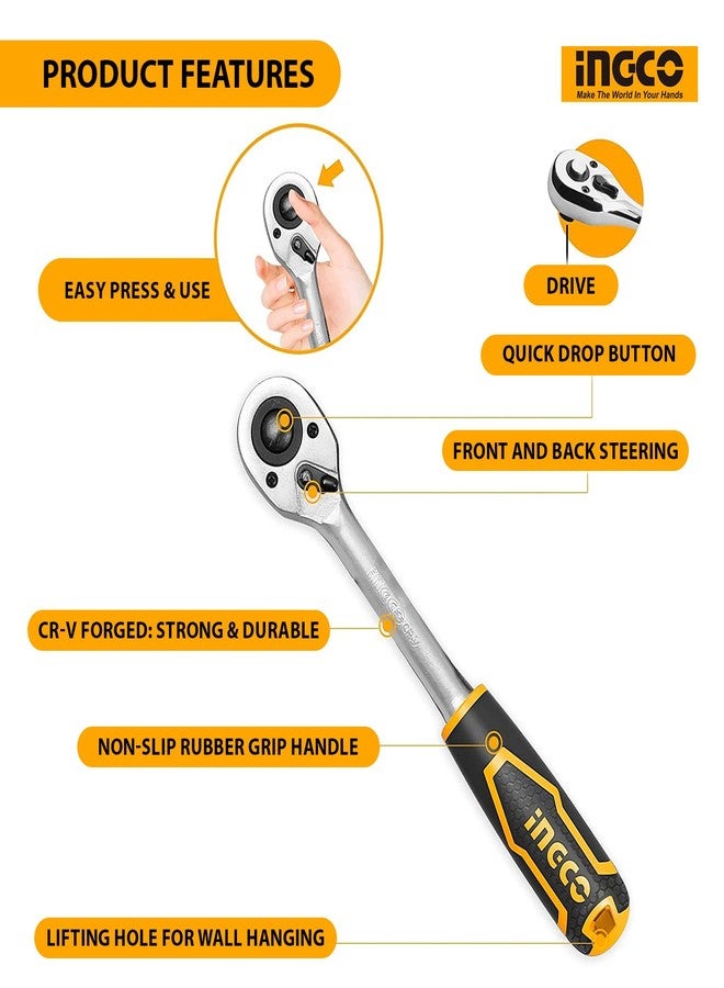 INGCO 12 Pcs 1/4" socket set - Image 4